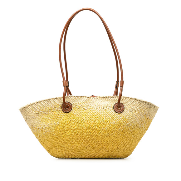 Pre-Loved Loewe x Paulas Ibiza Small Anagram Raffia Basket Tote - Picture 3 of 11